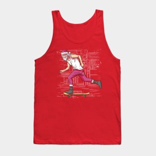 Skinny Skateboarding Santa Claus // Skater Claus Tank Top